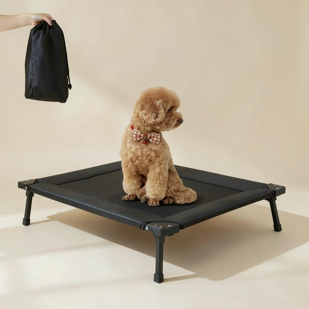 Cooling Elevated Dog Bed – Foldable Breathable Pet Cot for Small Dogs & Cats