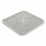 Nuzzo grey silicone dog lick mat with textured patterns for slow feeding and anxiety relief