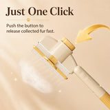 Nuzzo self-cleaning pet hair comb with stainless steel teeth and one-click fur release button for cats and dogs